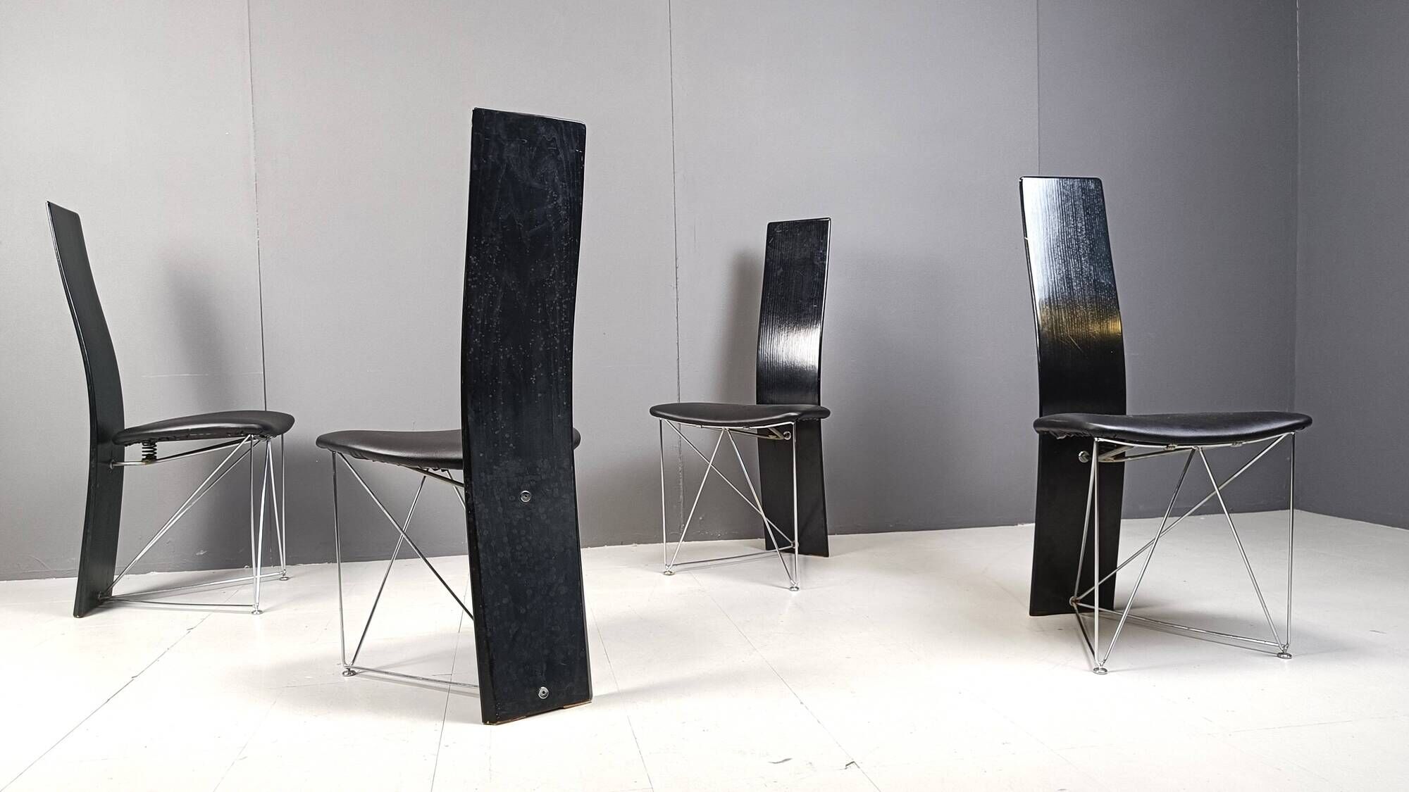 Set of 4 Concorde Dining Chairs with Leather Seats by Torstein Flatøy for Bahus