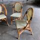 Set of 2 armchairs and 2 Parisian bistro chairs in rattan