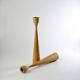 Pair of teak candle holders