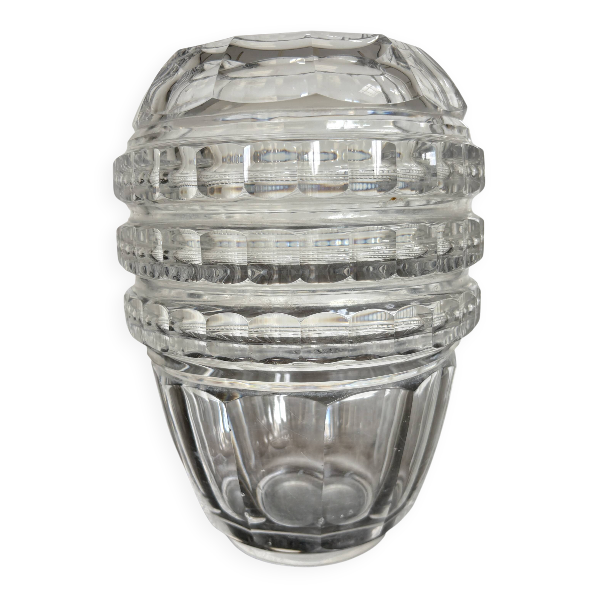 Val Saint Lambert crystal Art Deco cut vase