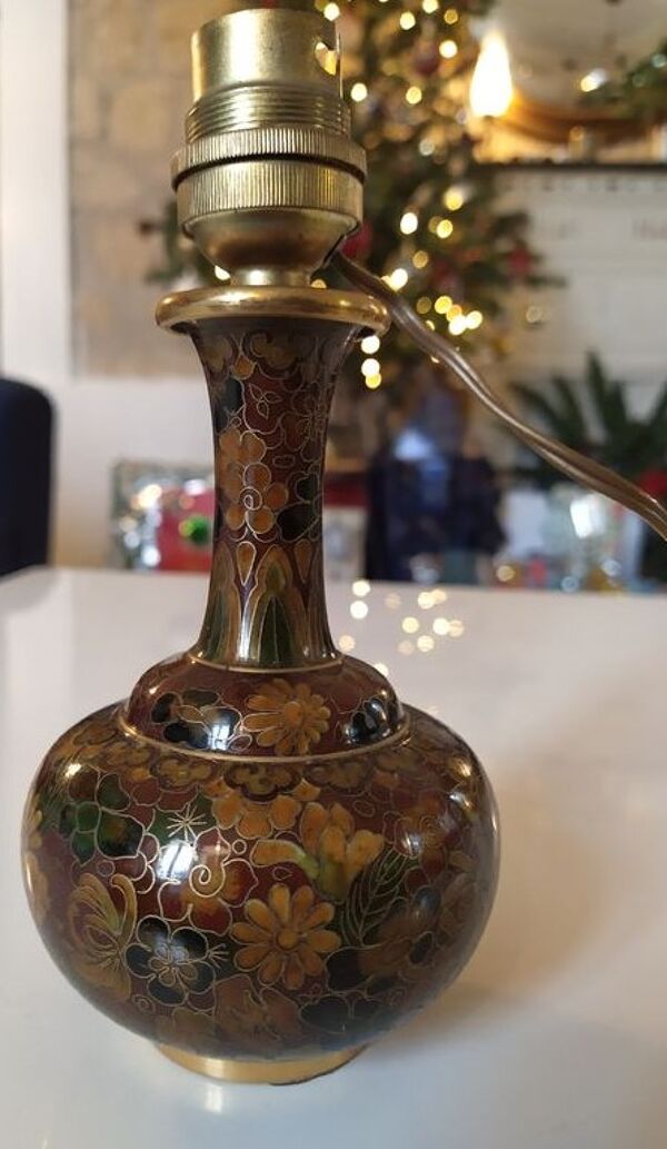 Pied de lampe en email cloisonné