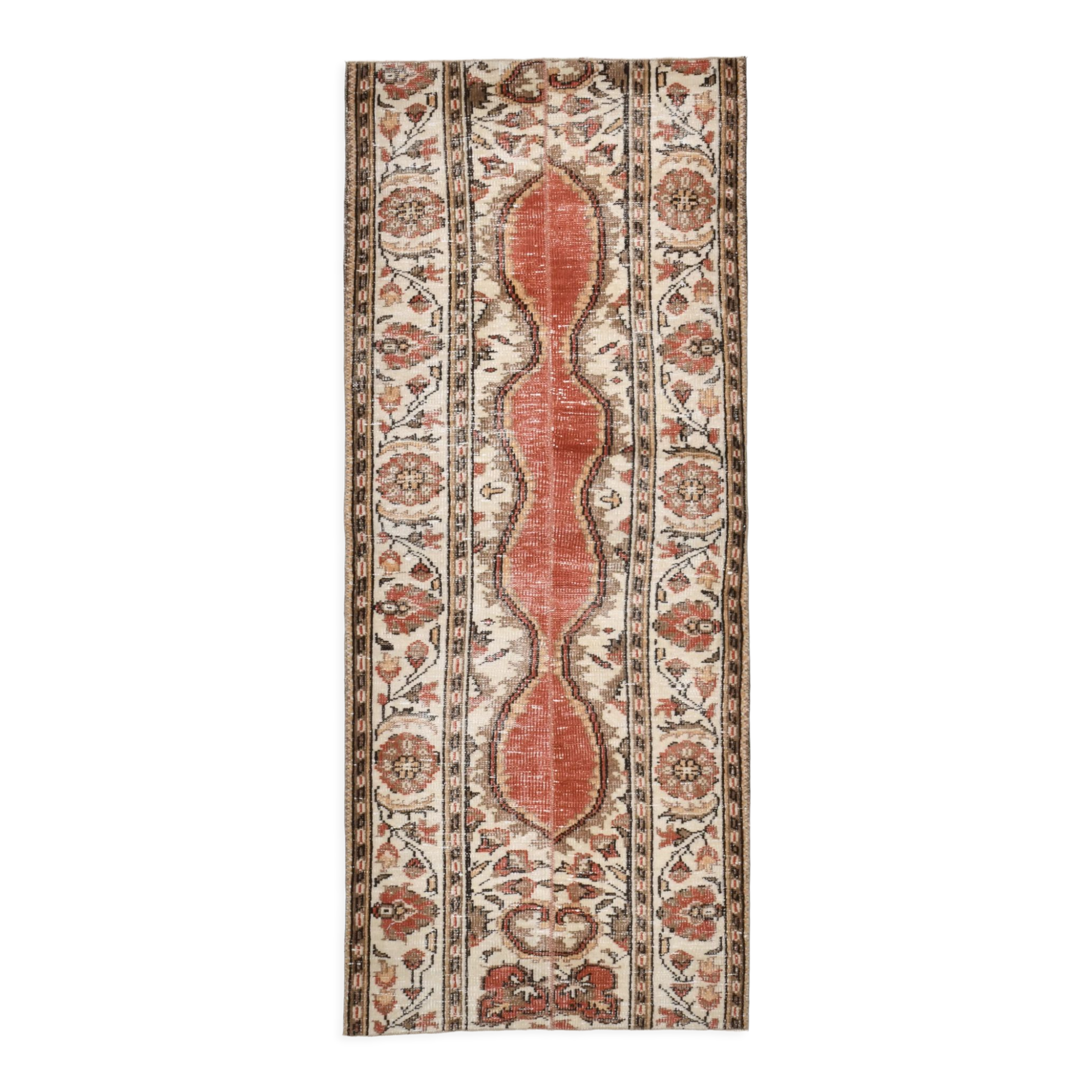 2x6 red & beige turkish runner rug 80x194cm