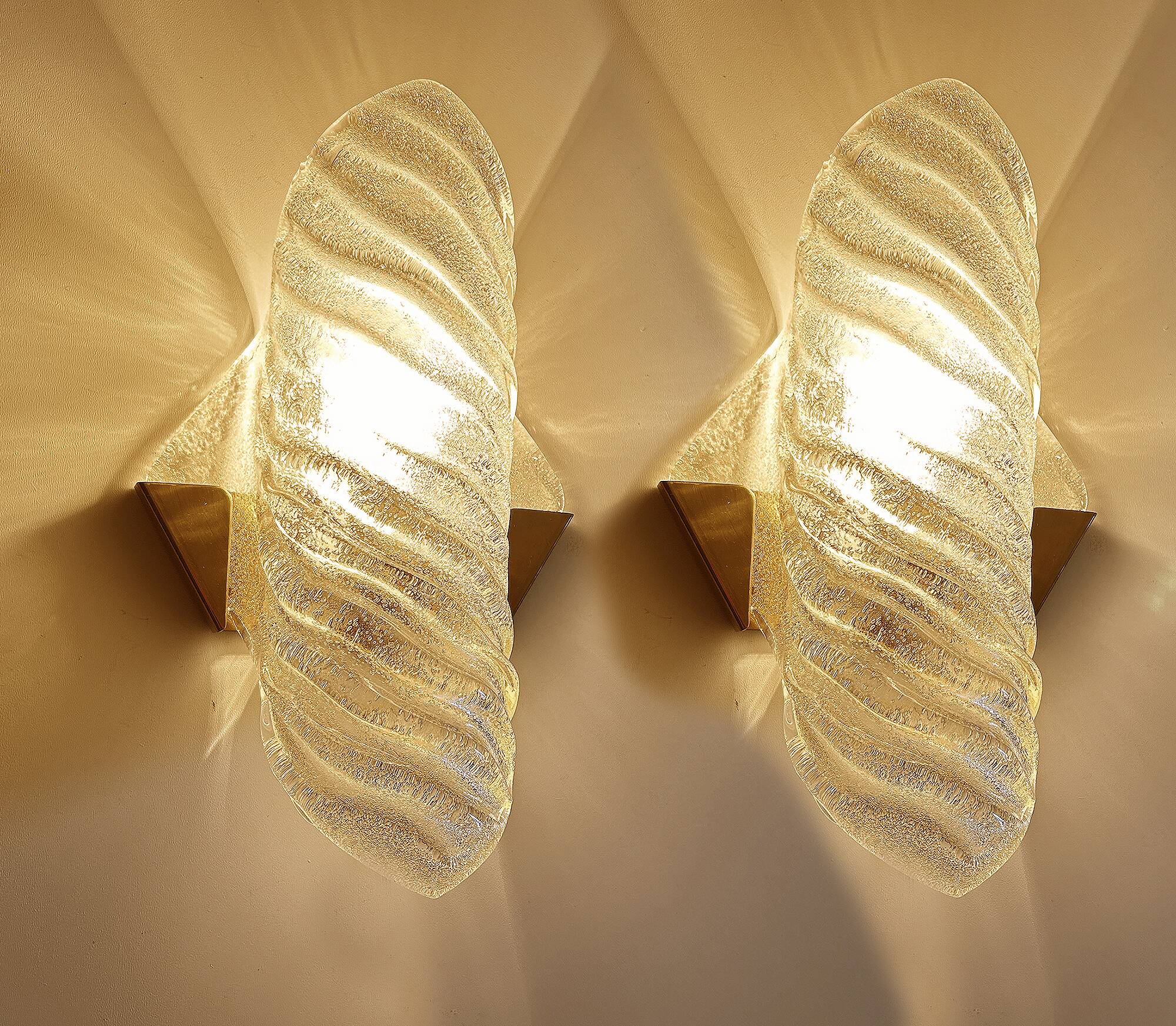 Pair of large Murano glass wall lights