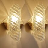 Pair of large Murano glass wall lights