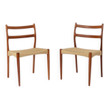 2 Søren Ladefoged chairs, teak, 1960s, papercord seat, dining chairs, set of 2