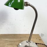 Lampe de table de banquier vintage en émail vert, années 1950