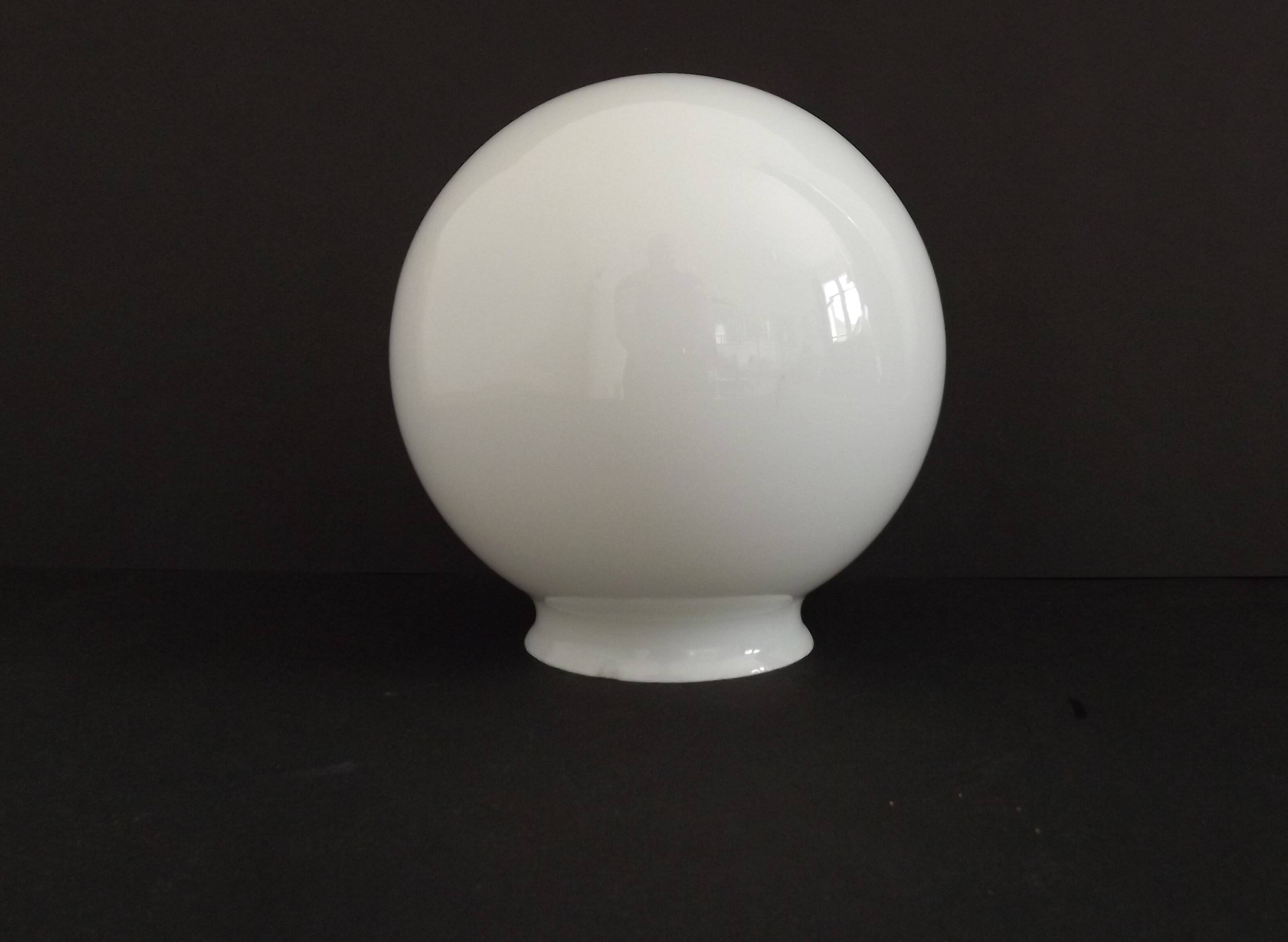 French Vintage White Opaque Glass Medium Replacement Glass Globe Shade 205
