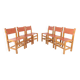 Set de 6 chaises en orme et cuir édition Maison Regain