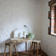 Pair of high workshop stools in raw wood