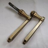 Pair of Louis XVI style beaded bronze door handles