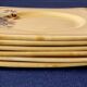 6 square dessert plates, ironstone. 1940s-50s.
