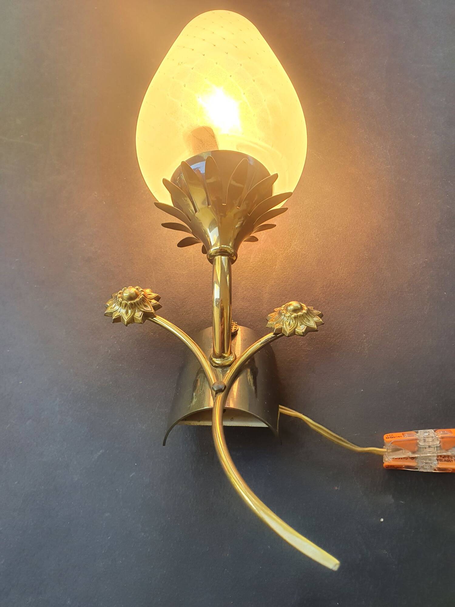 Pair of Art Deco wall sconces from the 1960s.