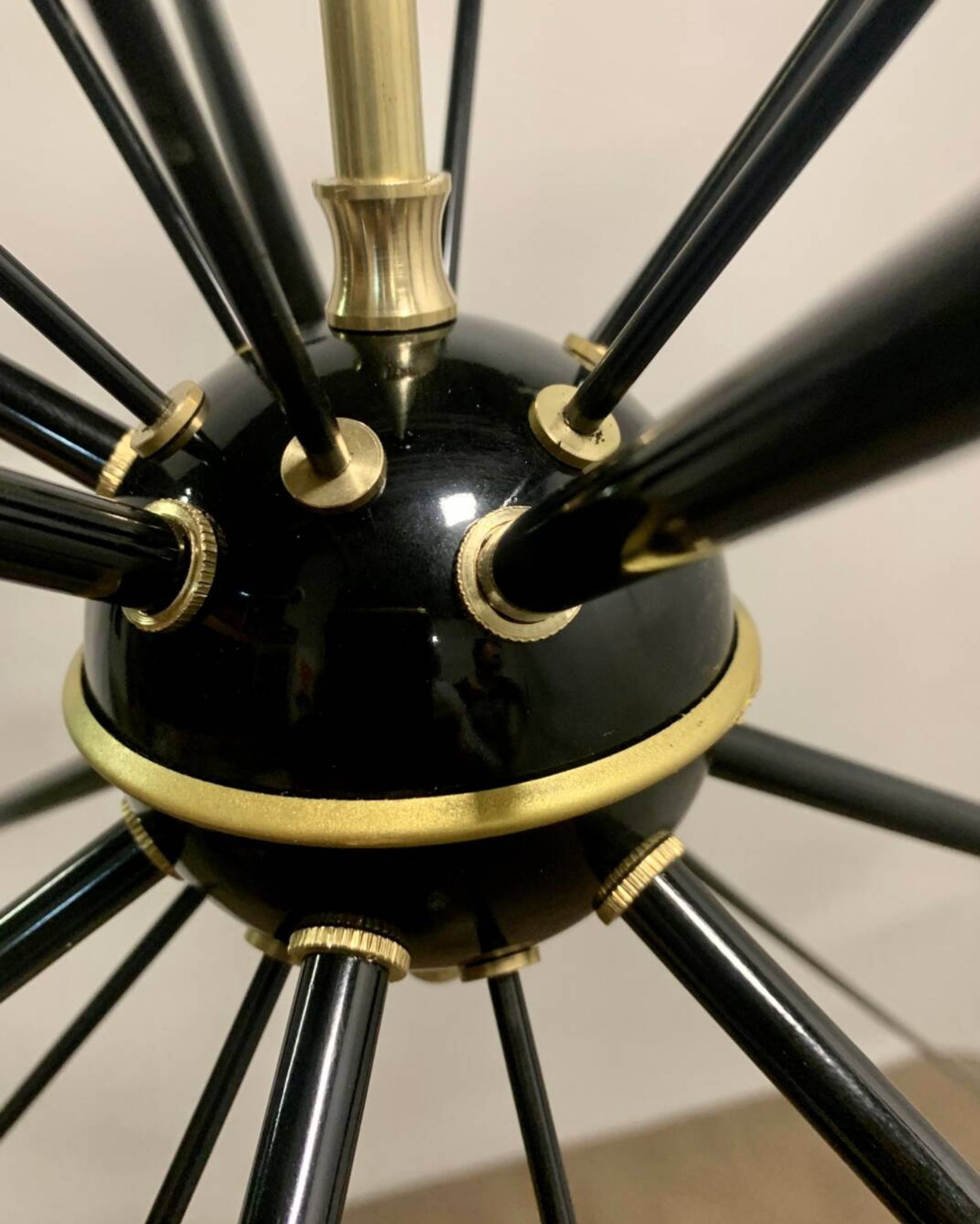 Black Sputnik Ceiling Lamp,  stilnovo 1949
