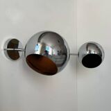 Pair of adjustable wall lights, chromed metal, France 1970