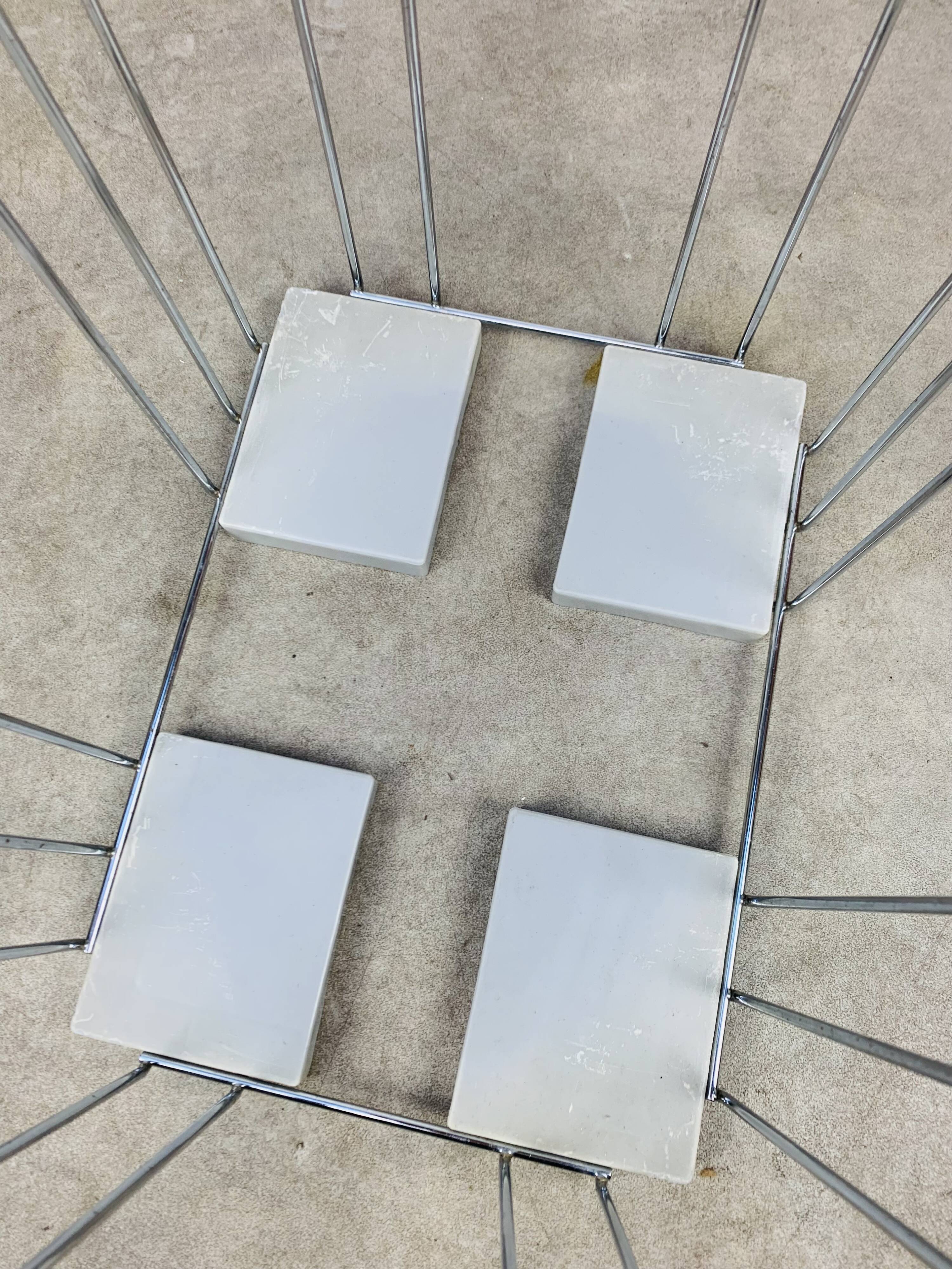 Vintage chrome metal magazine rack