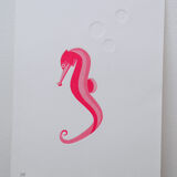 Engraving 2 colors seahorse