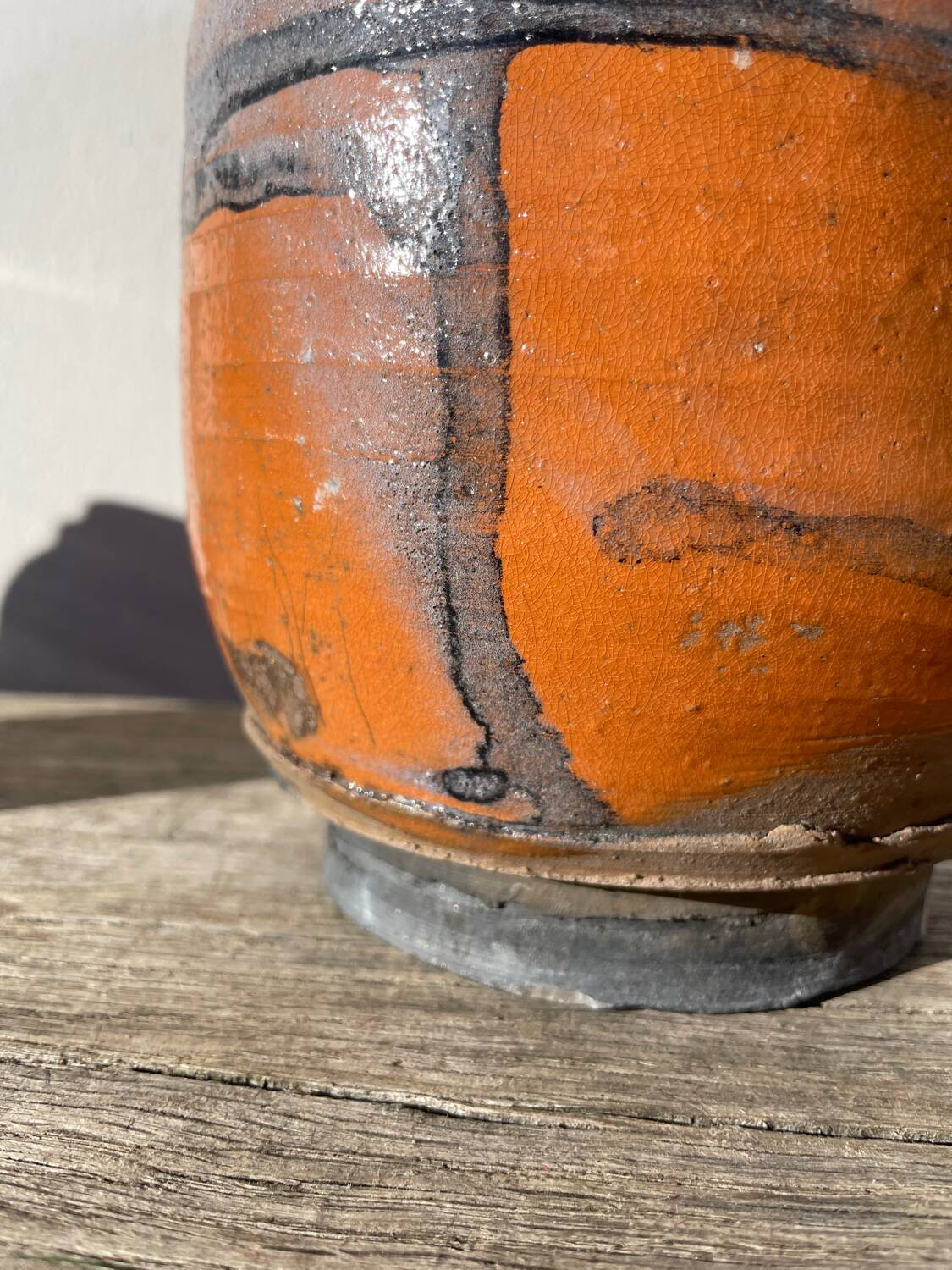 Raku vase / signed ceramic / handmade pottery