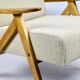 Fauteuil vintage beige boucle oak modèle b-310, années 1970