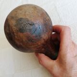 Boule de rampe d'escalier ancienne en bois tourné