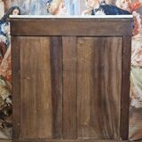 Boulle furniture with a curved shape from the Napoleonic III era in lacquered wood and marquetry.