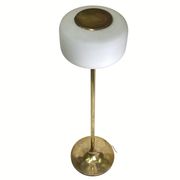 Patinated brass Art Deco low floor lamp, 132cm