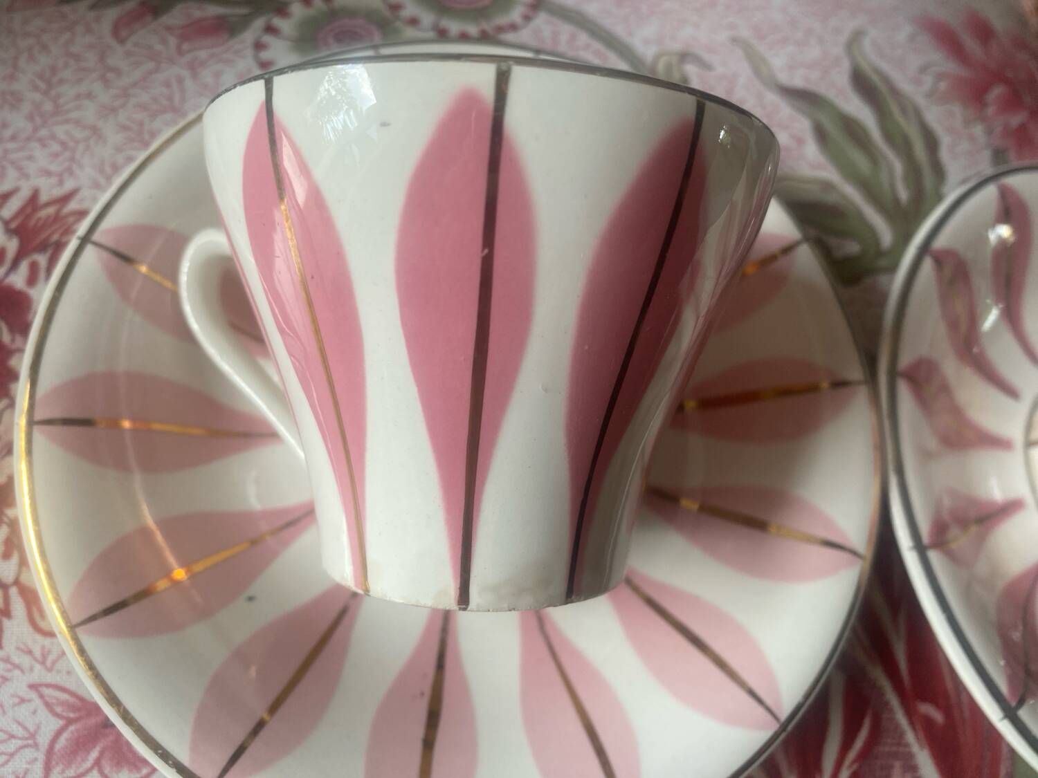 Set of 2 vintage Digoin coffee cups