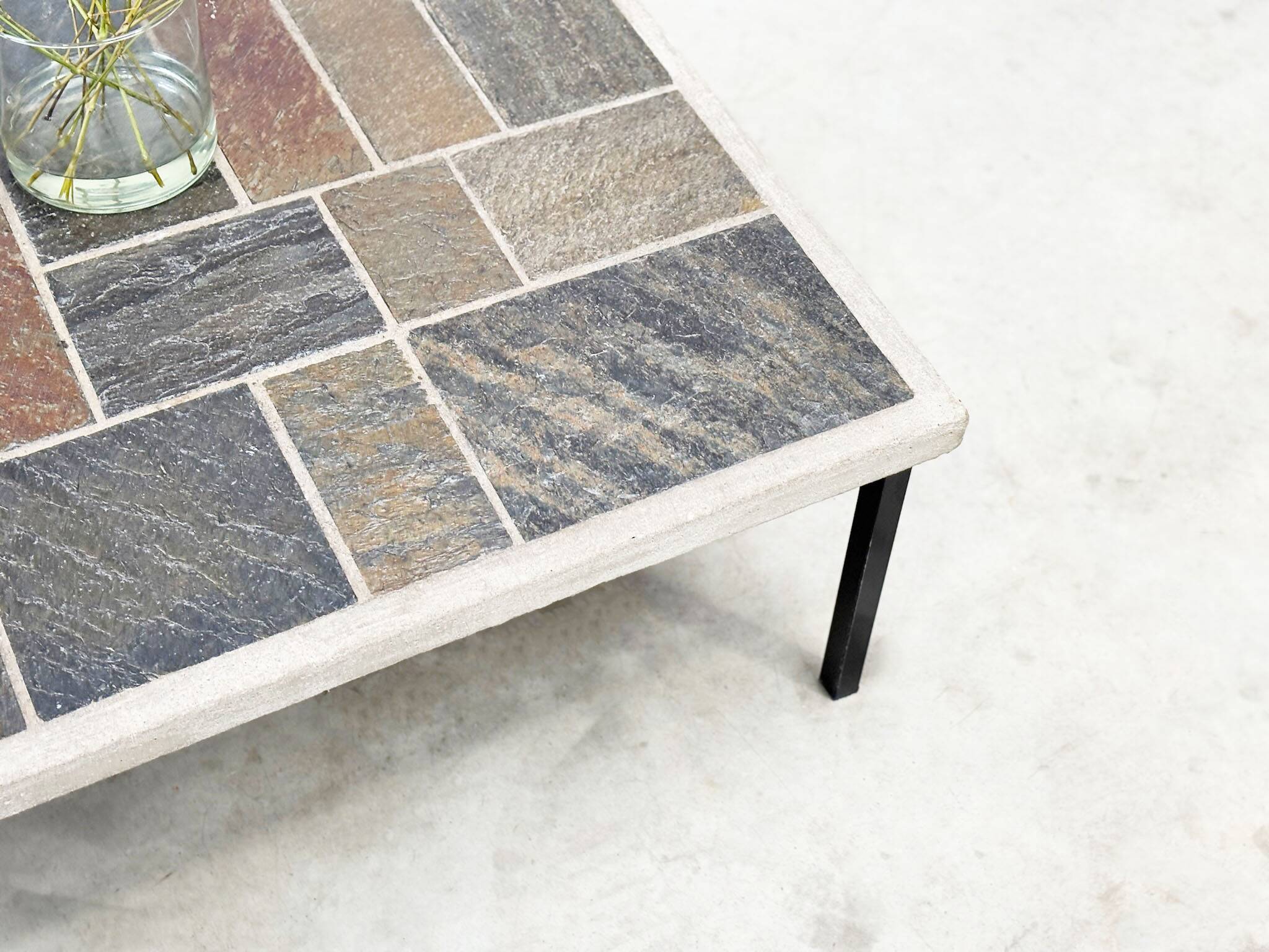 Brutalist square coffee table by Paul Kingma