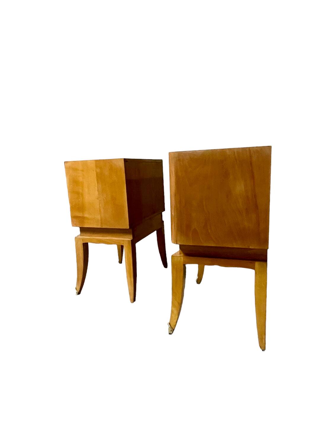 Pair of light wood bedside tables 1950