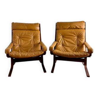 Duo Fauteuils lounge  "Siesta" par Ingmar Relling pour Westnofa, 1960