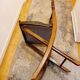 English folding chair - Vintage in wood and leather