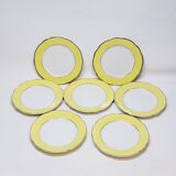 7 Vintage KG Lunéville Plates Jonquille Model Diameter 19.5 Cm