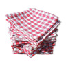6 anciennes serviettes de table vichy rouge & blanc