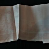 Linge de table nappe et six serviettes coton damassé rose pâle
