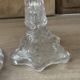 Lot of vintage glass candlesticks