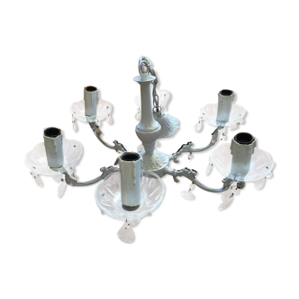 Bronze chandelier with bobèches and stamps 6 branches