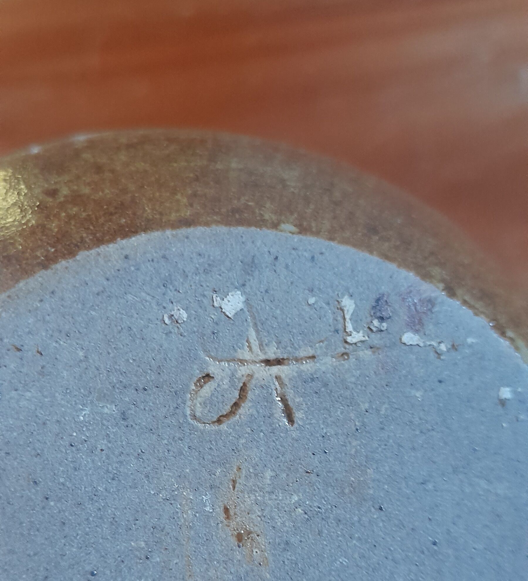 Old salt pot in sandstone, with lid