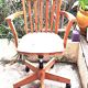Adjustable office chair in light varnished wood from 1980. Chair sold individually.