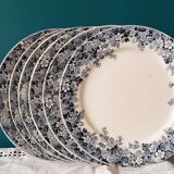 Sarreguemines and Digoin set of 6 dinner plates model Récamier