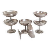 Large ice cream cups, set of 6, in 18/10 stainless steel (ref 13)