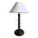 Twisted wooden lamp, cotton shade