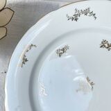 White and gold porcelain dish J&Ciem France 1950