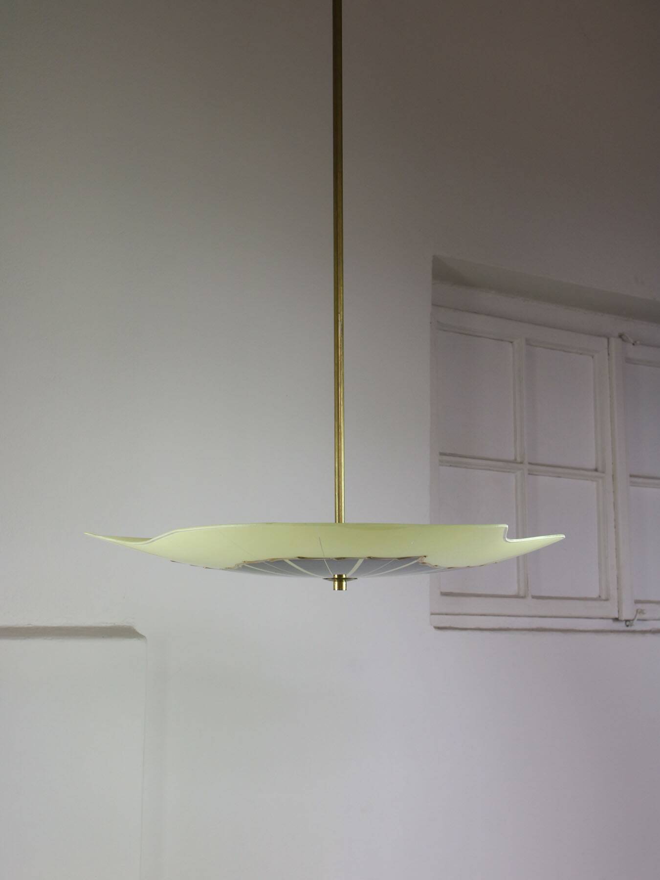Lustre vintage en verre de Murano et laiton, années 50