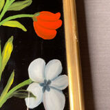 Tableau ancien , nature morte aux tulipes XX siècle