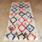 Small vintage beni ouarain rug