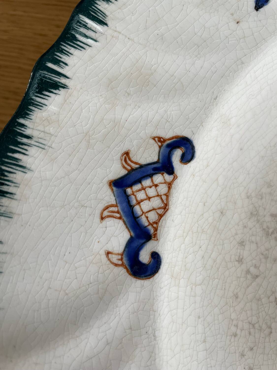 Large deep plate Longwy old Rouen