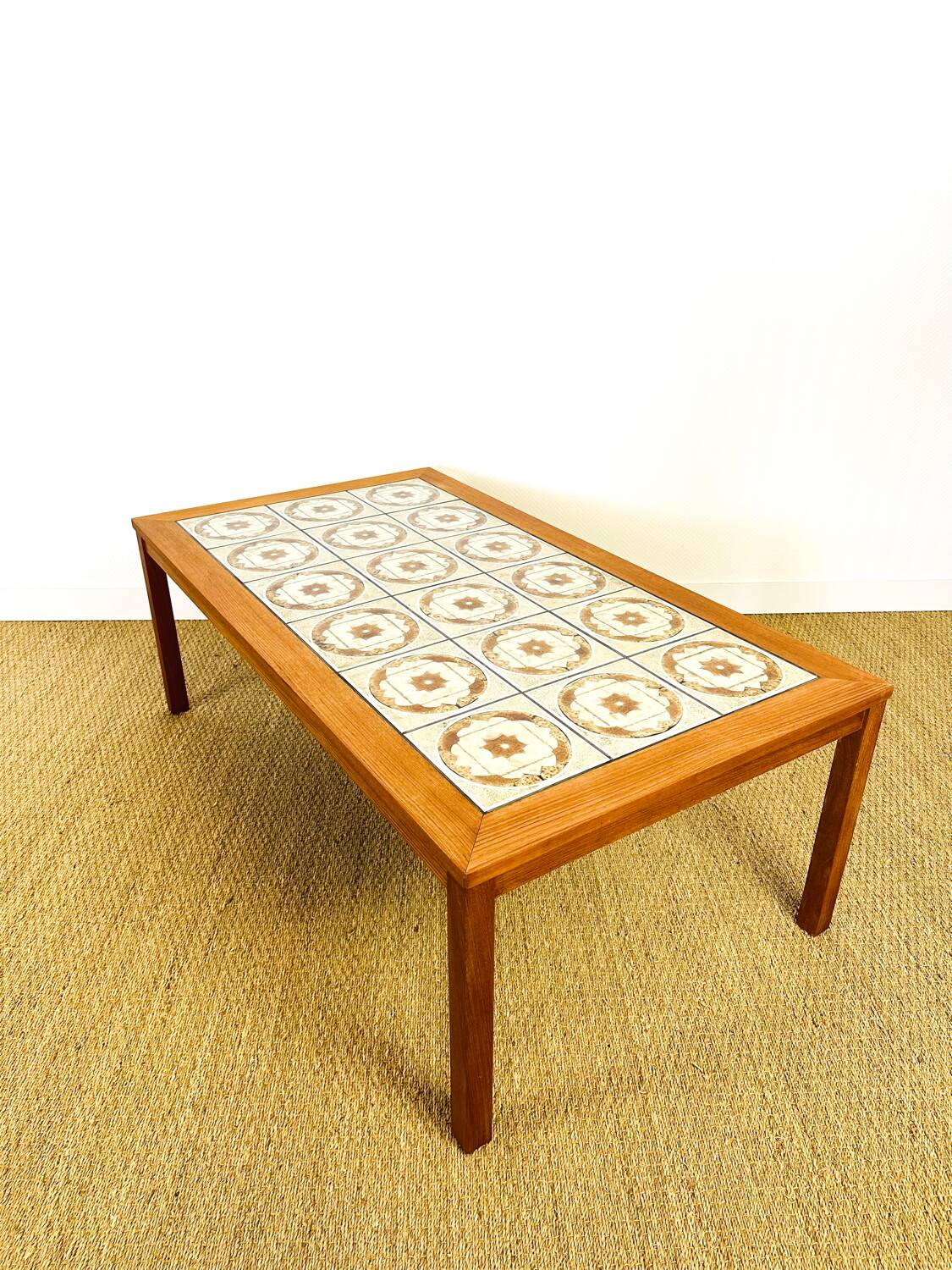 Scandinavian teak and ceramic coffee table, 1960s