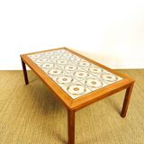Scandinavian teak and ceramic coffee table, 1960s
