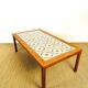 Scandinavian coffee table in teak and ceramic 1960