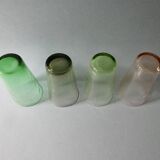 4 large glasses from the 50s, colored glass
