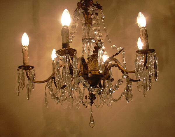 Chandelier, crystal bronze chandelier with dragon heads